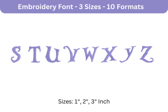 AliceFont Uppercase S to Z for Holiday Embroidery