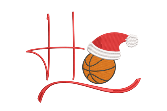 Christmas Basketball Embroidery