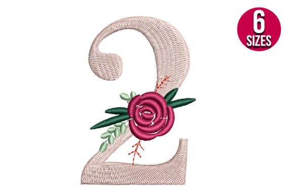 Floral Number 2 Embroidery Design