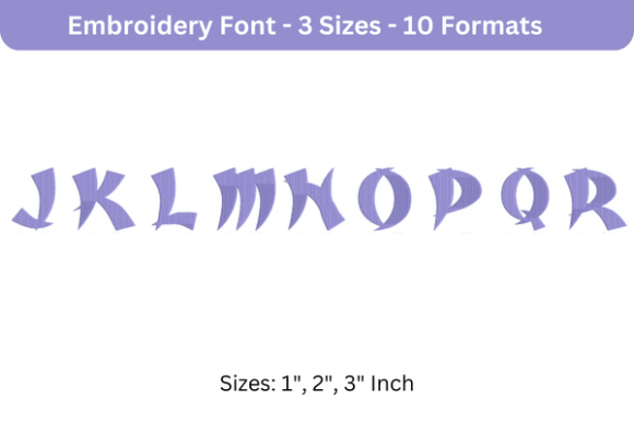 Karate Font J to R for Holiday Embroidery