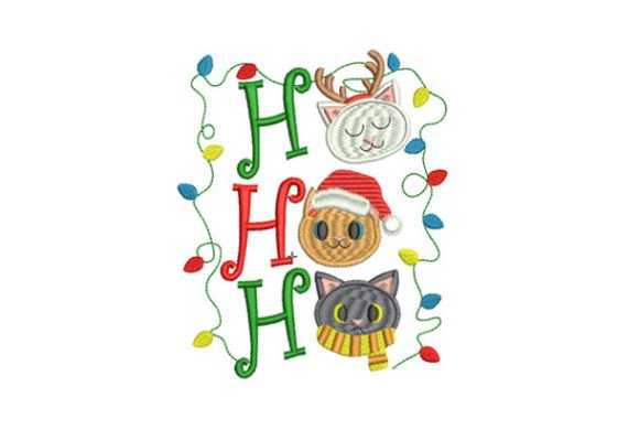 Meowrry Christmas Embroidery Design