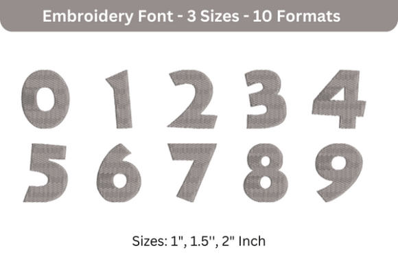 Minnie Font 0 to 9 for Seasonal Embroidery
