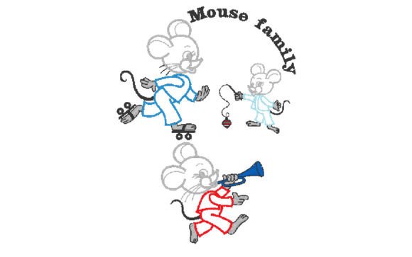 Mouse Family Embroidery
